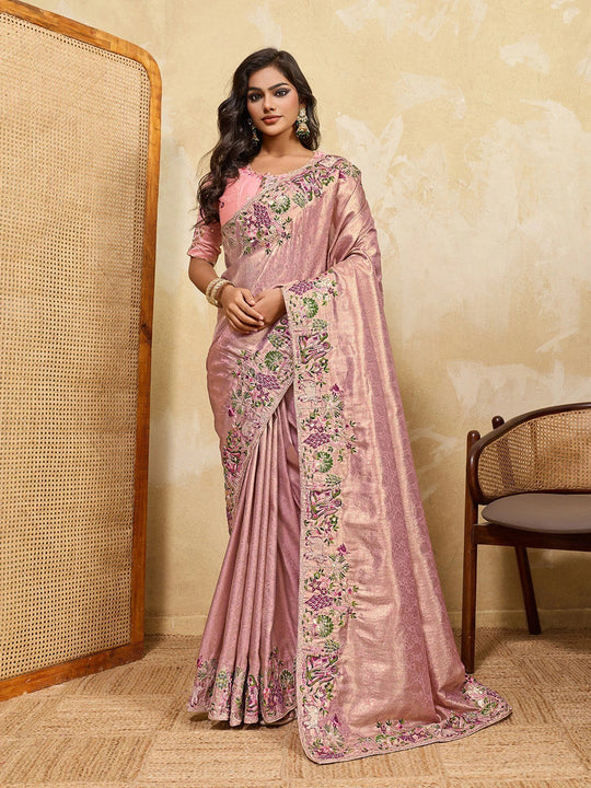 Pink Kanjiwaram Silk Saree Kalyanja Fashion