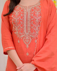3-piece Chanderi silk kurta set