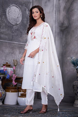 White Roman Silk Kurti