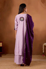 Lavender Pink Roman Silk Kurti