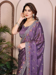 Purple Rangoli Silk Saree