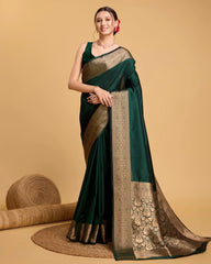 Dark Green Soft Silk Saree