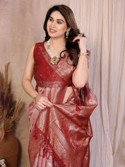 Deep Red Cotton Saree