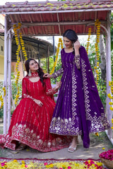 Soft Purple Faux Georgette Suit