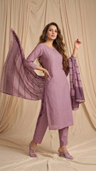 Lavender Pink Cotton Kurti