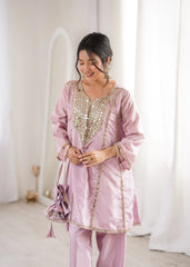 Light Pink Heavy Organza Suit