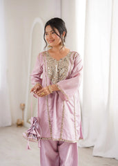 Light Pink Heavy Organza Suit