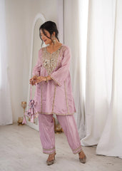 Light Pink Heavy Organza Suit