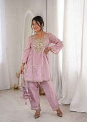 Light Pink Heavy Organza Suit