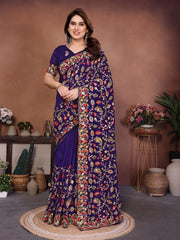 Soft Purple Soft Crush Silk Saree