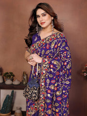 Soft Purple Soft Crush Silk Saree