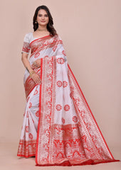 White Soft Silk Saree