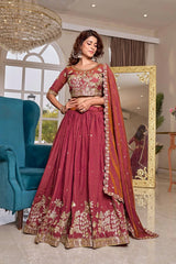 Dark Pink NC Vichitra Lehenga