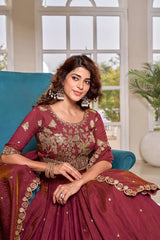 Dark Pink NC Vichitra Lehenga
