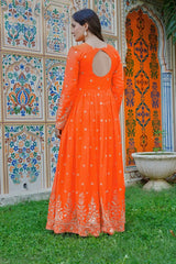 Orange Georgette Suit