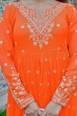 Orange Georgette Suit
