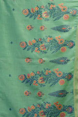 Green Heavy Pure Cotton Saree
