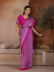 Wine Soft Satin Georgette Saree Kalyanja Fashion