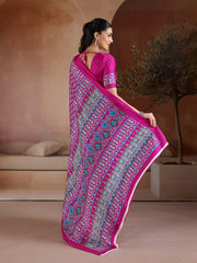 Wine Soft Satin Georgette Saree Kalyanja Fashion