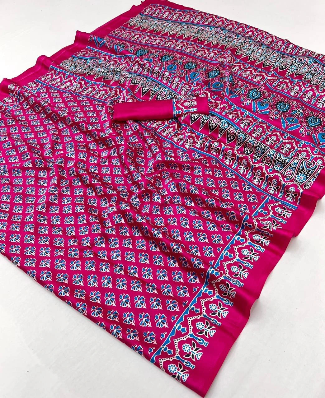 Wine Soft Satin Georgette Saree Kalyanja Fashion