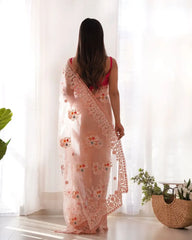 Pink Saree embroidery close-up – KS378