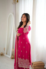 Pink Sequins Suit close up showing heavy beads embroidery on cuffs and hem