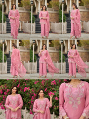 Pink Sequins Embroidered Palazzo Suit catalog collage – Kalyanja KU301