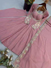 Pink Sequins Suit Multiple Views KU274 Kalyanja