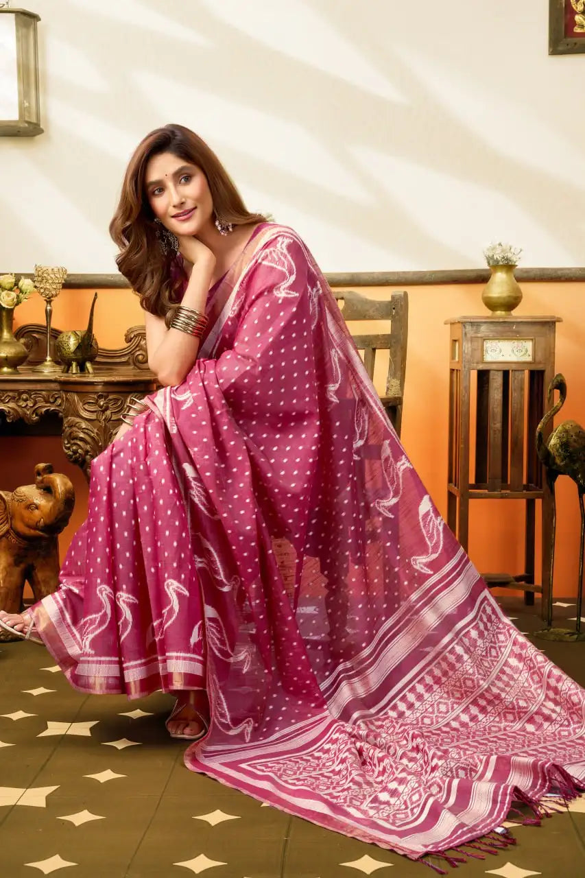 Quartz Pink Jacquard Weaving Saree – Blouse Detail KS365