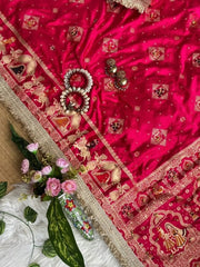 Rani Pink Ghungroo Meena Work Saree – Baraat Border Detail KS403