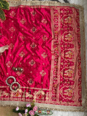 Rani Pink Meena Jacquard Border Saree – Body Detail KS403 Kalyanja