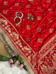 Red Meena Jacquard Border Saree – Body Detail KS403 Kalyanja