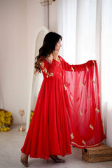 Red Suit model full length wedding occasion look KU268