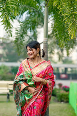 Red Zari Work Soft Banarasi Silk Saree - kalyanja