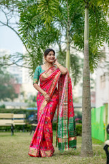 Red Zari Work Soft Banarasi Silk Saree - kalyanja