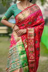 Red Zari Work Soft Banarasi Silk Saree - kalyanja