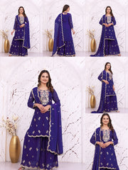 Soft Purple Sequins Embroidered Suit All Views KU272 Kalyanja