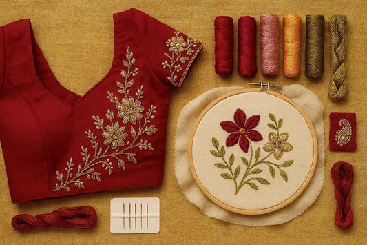 15 Types of Trending Embroidery Designs for Saree Blouses