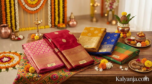 Best Godh Bharai Saree Colors & Fabrics for the Mother-to-Be