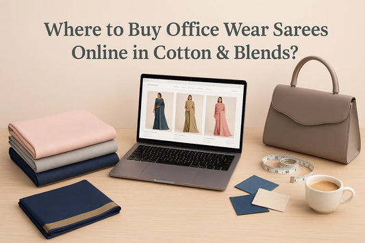 Where to Buy Office Wear Sarees Online​ in Cotton & Blends