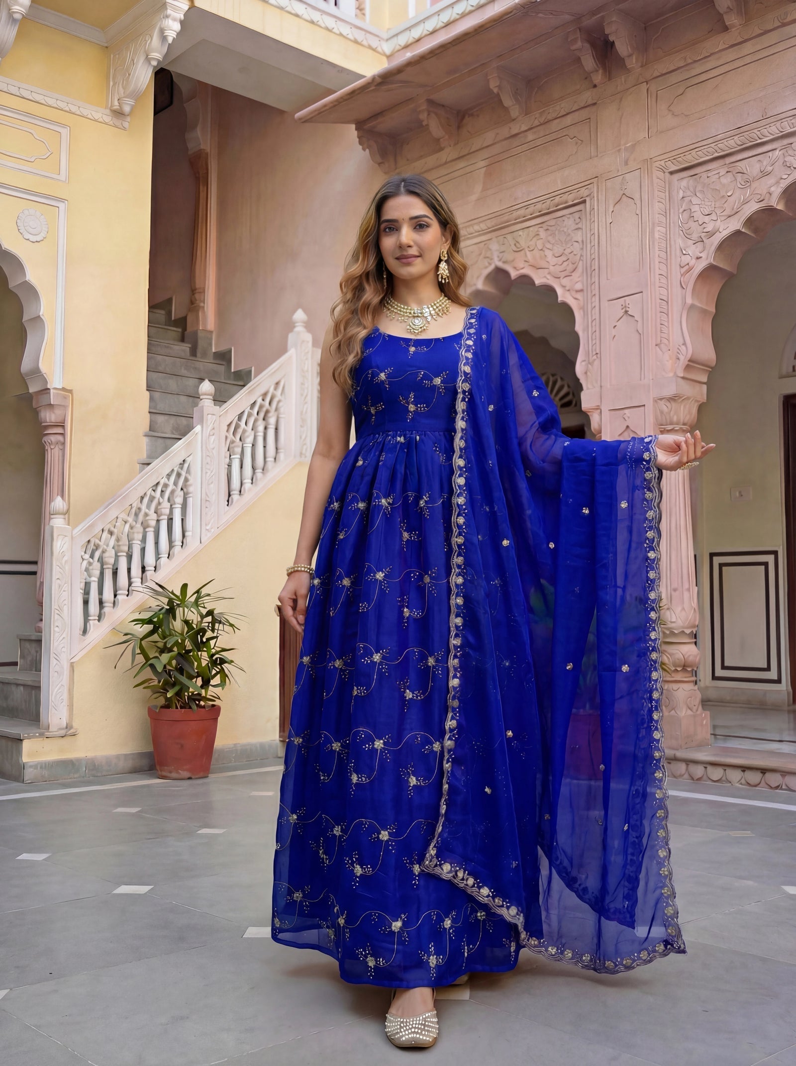 Embroidered Gown Online for Wedding or Occasions