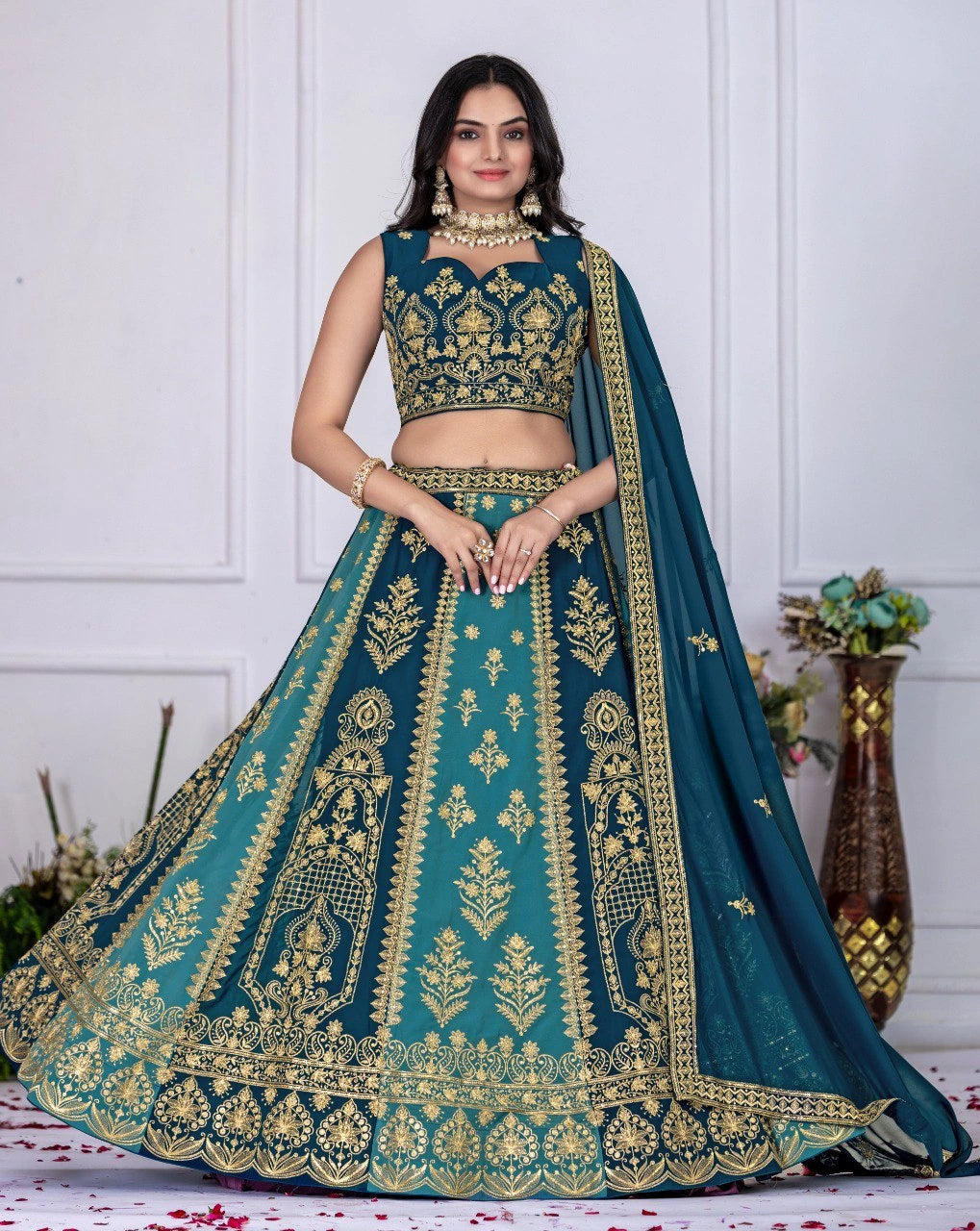 Crease Work Lehengas