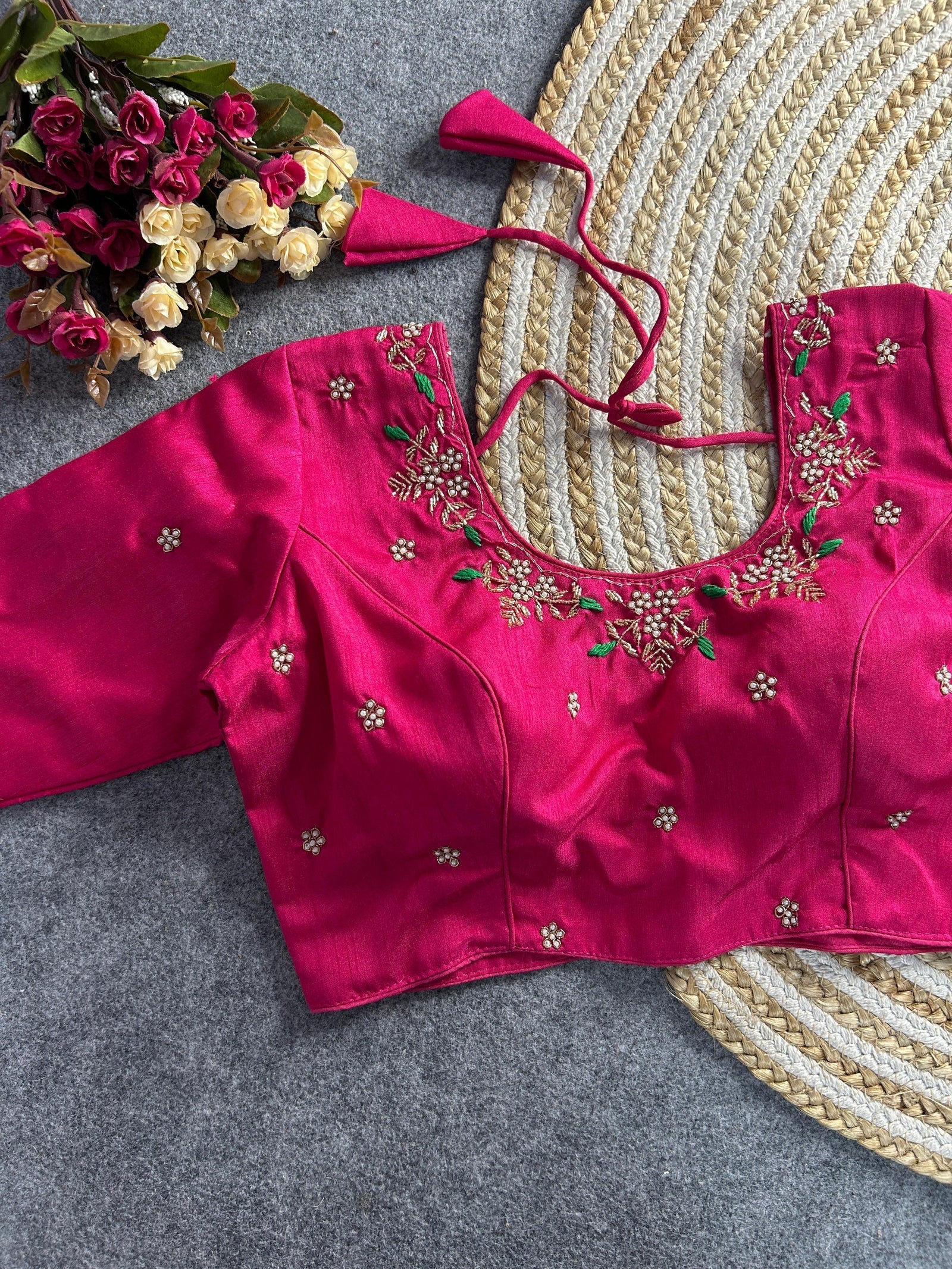 Buy Dark Pink Blouses Online | Readymade Saree Blouse Design