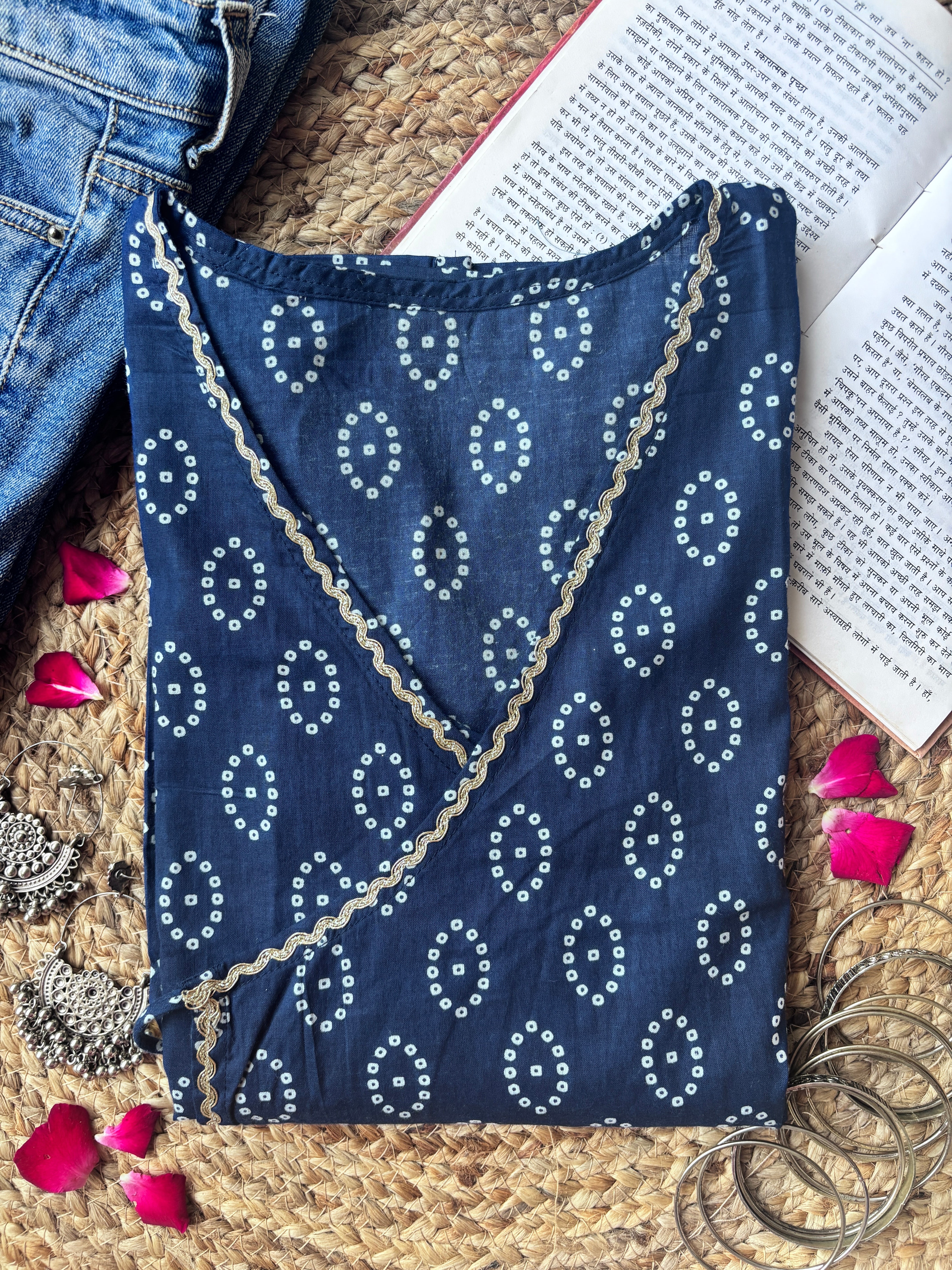 Aaysha Bandhani Wrap-Tie Short Kurti