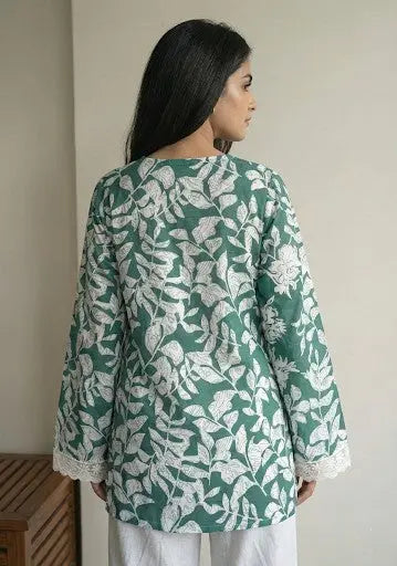 Nayra Bell Sleeves Short Kurti - kalyanja
