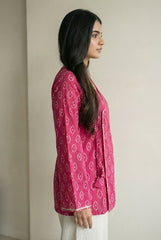 Komal Bandhani Wrap-Tie Short Kurti