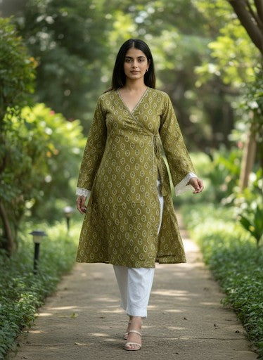 Mansi Bandhani Wrap-Tie Short Kurti