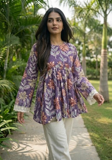 Pinku Peplum Style Short Kurti