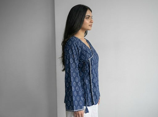 Aaysha Bandhani Wrap-Tie Short Kurti