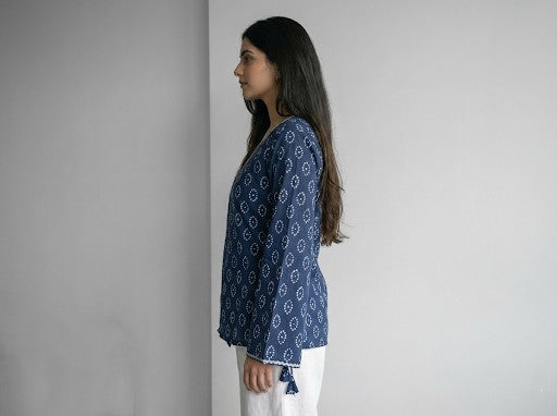 Aaysha Bandhani Wrap-Tie Short Kurti